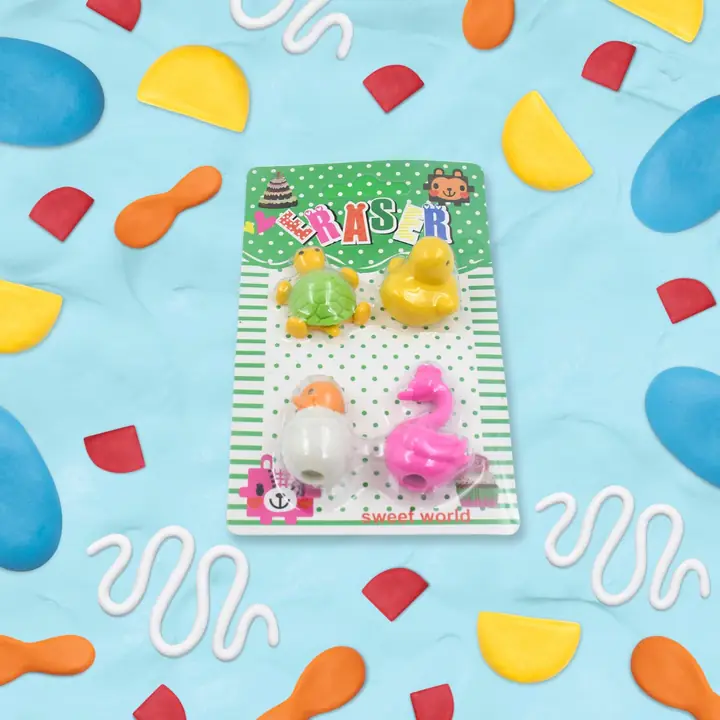 3d Mix Design Fancy Stylish Colorful Erasers Mini Eraser Creative Cute Novelty Eraser For Children (1 Set)