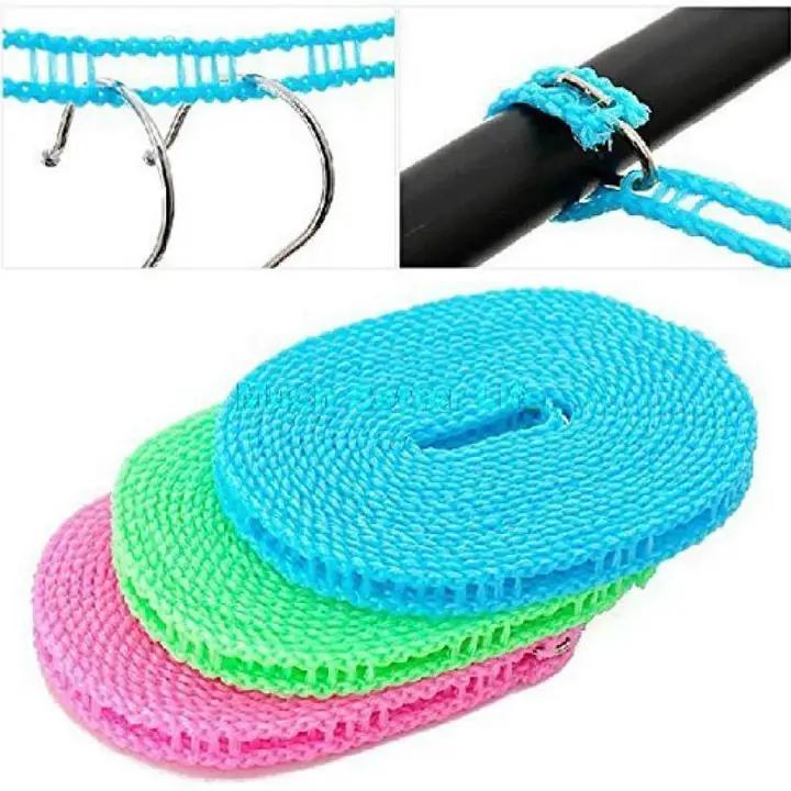 Clothesline Drying Nylon Rope With Hooks