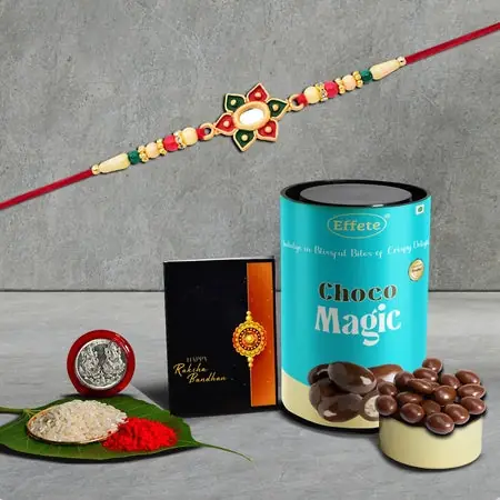 Rakhi (K1_271_cm) Chocolate Magic Rakhi Combo With Card And Chocolate Chocolates Gift Pack Rakhi