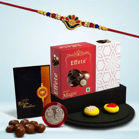 Rakhi (K1_313_em32) Chocolate Magic 32gm Rakhi For Brother With Gift Rakhi With Chocolate Rakhi