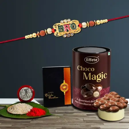 Rakhi For Brother Set Of 1 With Chocolate Magic Rakhi For Brother And Bhabhi Rakhi With Chocolate
