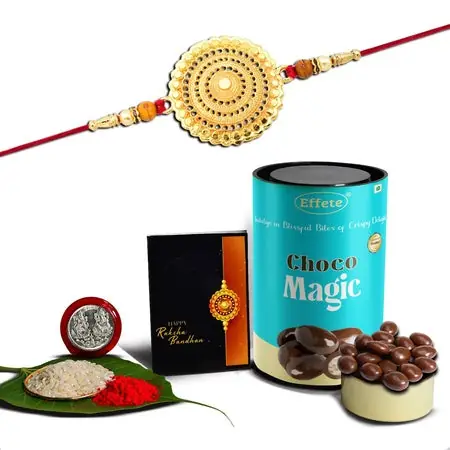 Rakhi (K1_402_cm) Chocolate Magic Rakhi For Brother With Gift Rakhi With Chocolate Rakhi Combo For