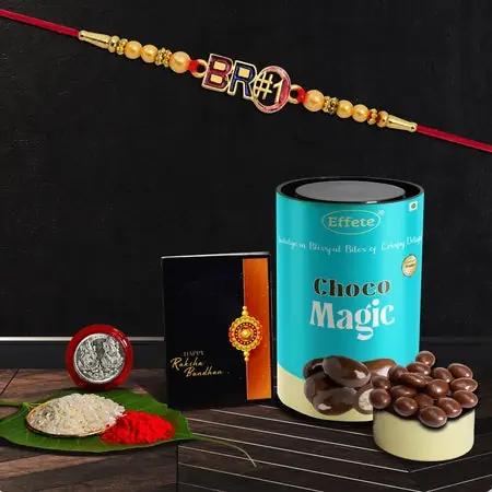 Rakhi (K1_361_cm) Chocolate Magic Rakhi Chocolate For Brother Rakhi With Chocolate Rakhi With Gift