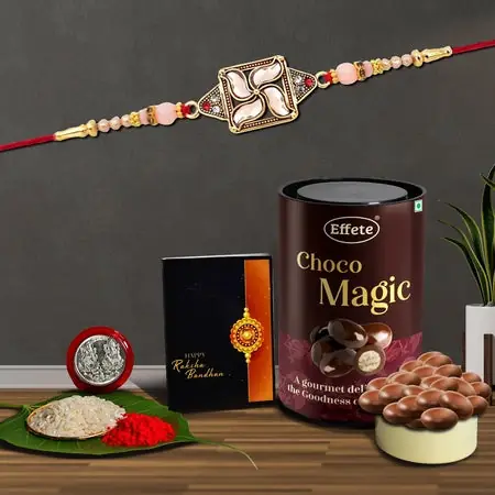 Rakhi (K1_426_em) Chocolate Magic Rakhi Chocolate For Brother Rakhi With Chocolate Rakhi With Gift