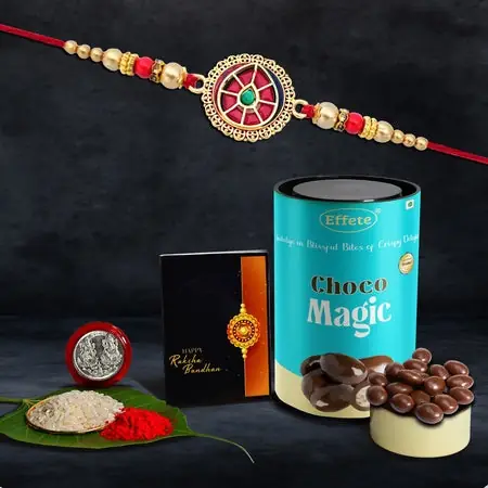 Rakhi (K1_422_cm) Chocolate Magic Rakhi For Brother With Gift Rakhi With Chocolate Rakhi Combo For