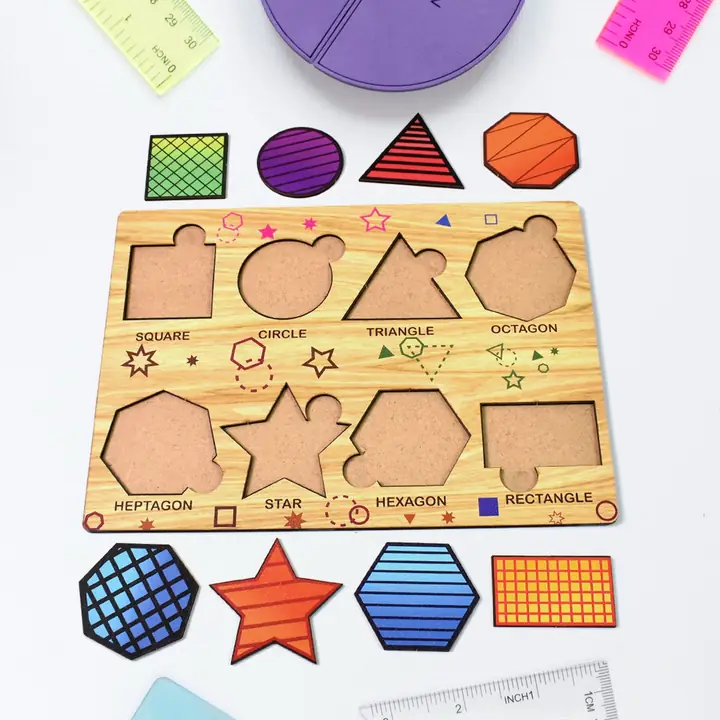 Wooden Triangles Puzzle Learning Educational Board (1 Set 2820 Cm)