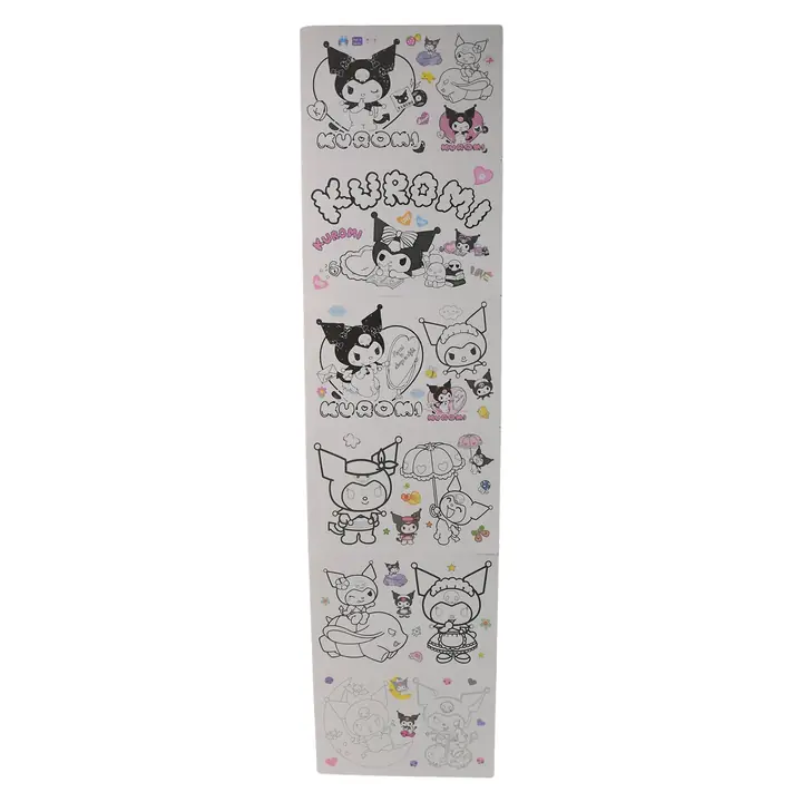 Coloring Book For Kids 6 Sheets With 6 Colorful Markers (1 Set)