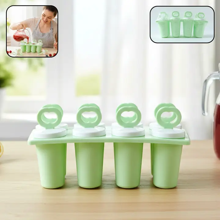 Prexo Plastic Ice Cream Popsicle Maker (8 Pc Set)
