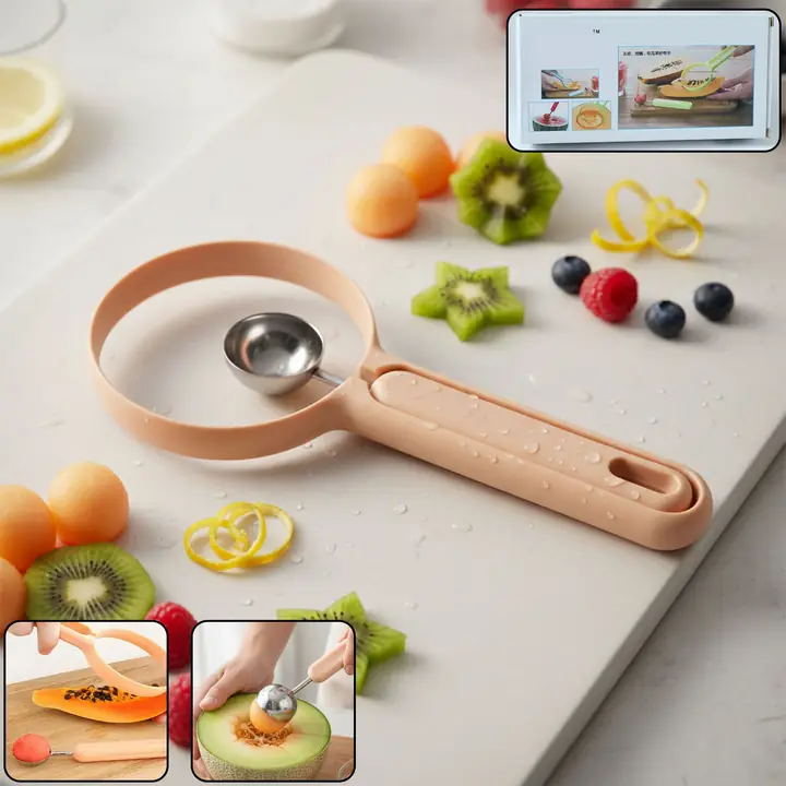 In 1 Fruit Scooper And Cutter Tool (1 Pc)