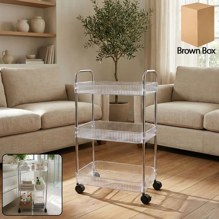 Layer Multipurpose Storage Trolley With Wheels