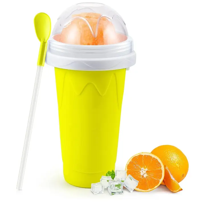 Smoothies Maker Cup Magic Quick Frozen Smoothies Cup Cooling Cup Double Layer Squeeze Cup Slushy (1 Pc)