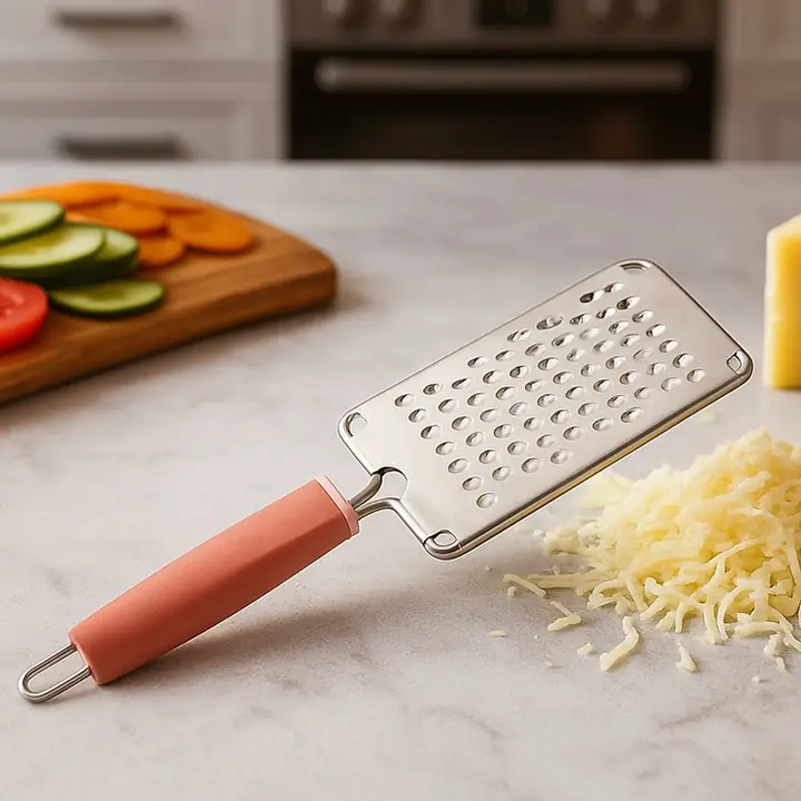 Supermom Stainless Steel Multipurpose Vegetable And Cheese Grater With Soft Grip Handle (1 Pc)