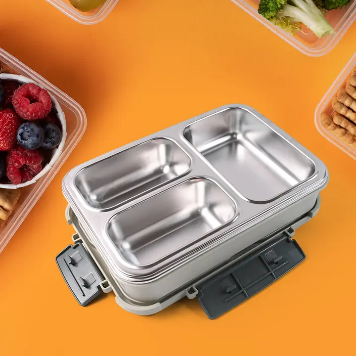 Lunch Box (200 ml Each Container) With Attractive Stand - 4 Pcs