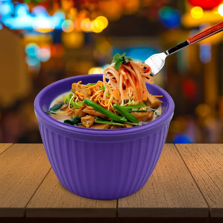 Plastic Round Noodles Maggie Bowl Soup Bowls For Easy Perfect Breakfast Cereals Fruits Beverages (1 Pc)