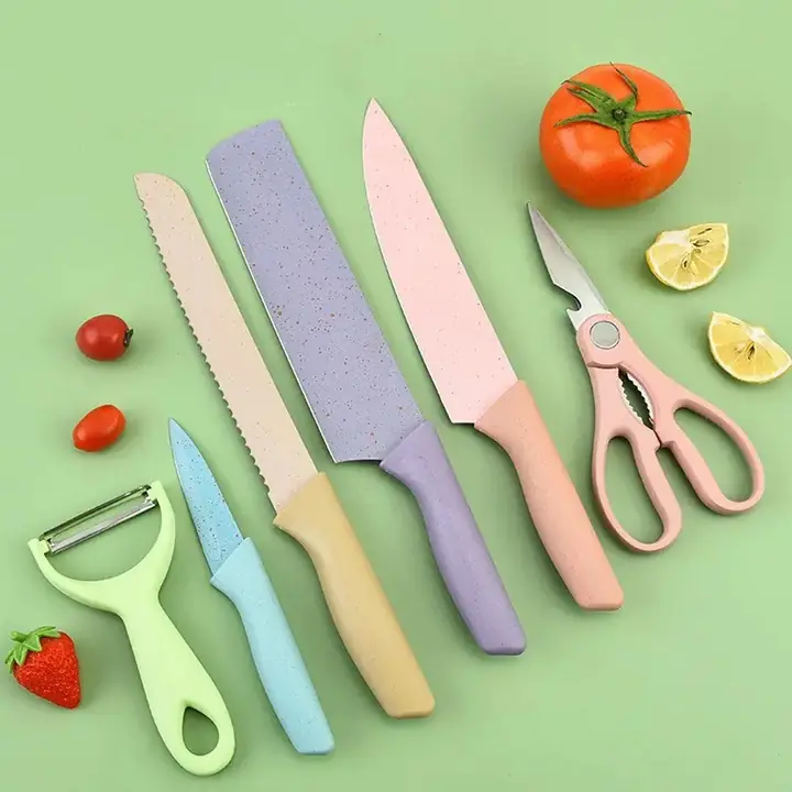 Corrugated 6pc Kitchen Knife Set Professional Box Knife Set 6 Piece Forged Kitchen Knives With Box.