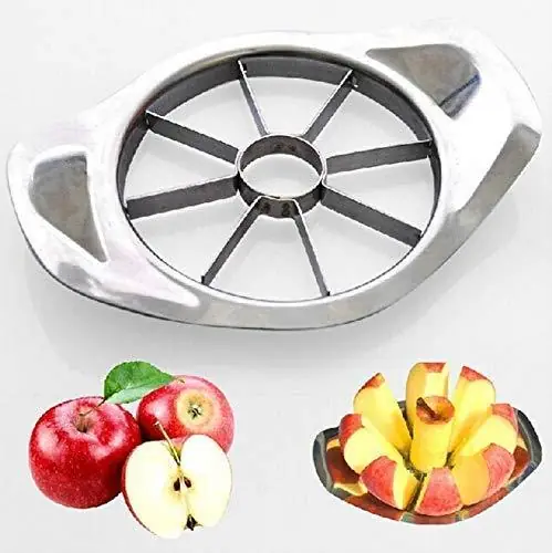 Stainless Steel Apple Cutterslicer With 8 Blades And Handle