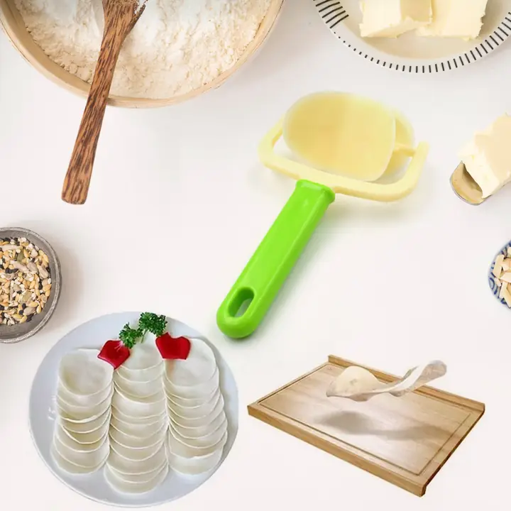 Plastic Round Roll Forming Cutter Cake Ball Tongs And Molds Puri Cutter Roller Machine For Baking (1 Pc Mix Color)