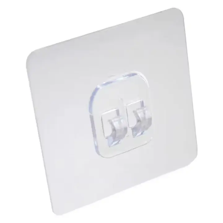Household Self Adhesive Wall Hooks Punch-free Wall-mounted Hook Seamless Transparent No Nails Drill (1 Pc)