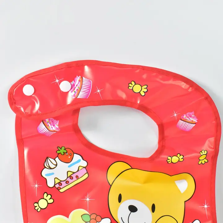 Multifunctional Waterproof Bpa Free Reusable Soft Fabric Plastic Baby Bib (1 Pc)