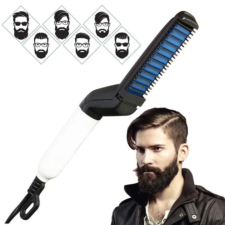 Mens Beard And Hair Curling Straightener (Modelling Comb)
