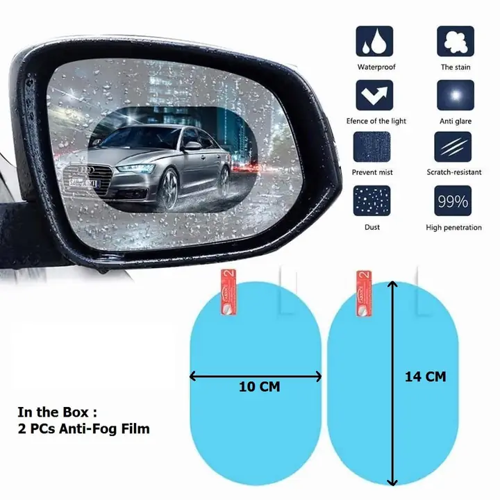 Anti Fog Anti Scratch Interior Rearview Car Mirror Film Waterproof HD Clear Protective Sticker Film