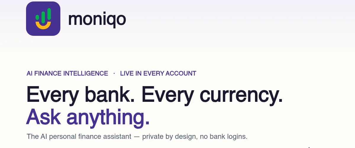 Moniqo — AI money manager for India, multi-currency
